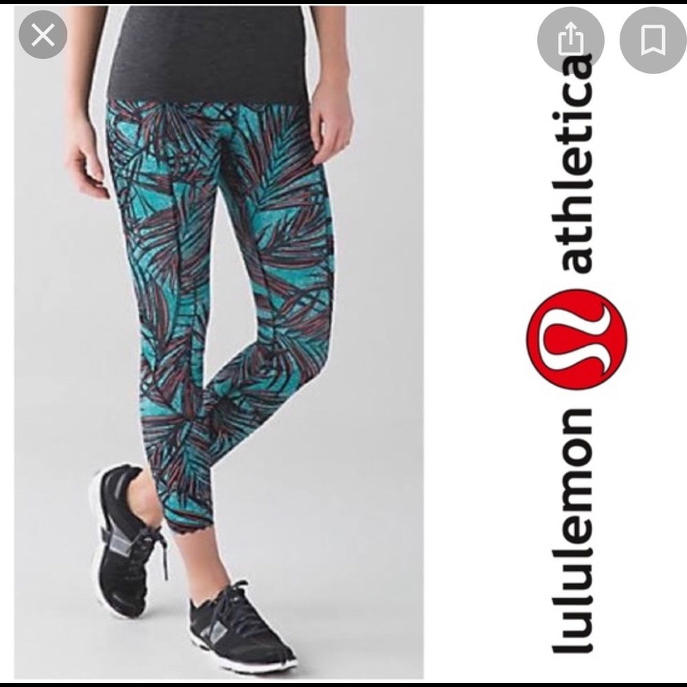 Lululemon Wunder Under palm tree leggings